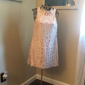 Soft rose lace dress.